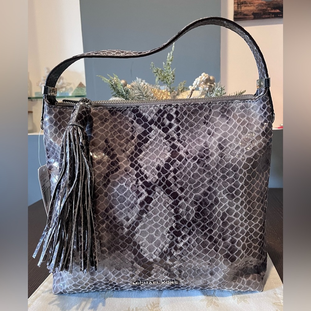 NEW MICHAEL KORS WESTON SHOULDER/CROSSBODY BAG IN PYTHON SNAKE GENUINE LEATHER